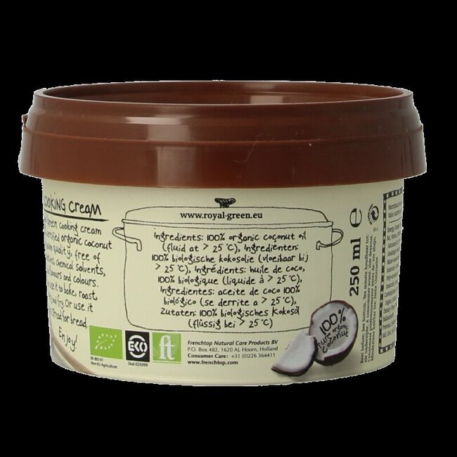 Royal Green Kokos cooking cream odourless bio 250 Milliliter