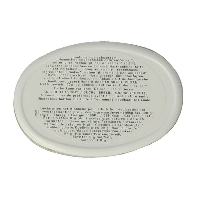 Anis de Flavigny Anijspastilles cassis bio 50 Gram