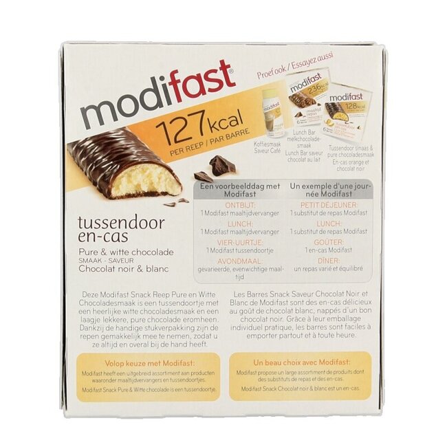 Modifast Proteine shape bar dark and white chocolate 6x31g 1 Stuks