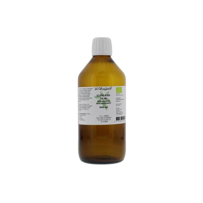 Lijnzaadolie koudgeperst bio 500 Milliliter