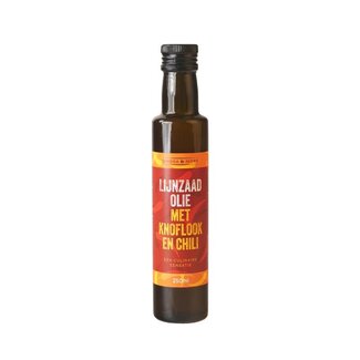 Omega & More Lijnzaadolie garlic chilly 250 Milliliter