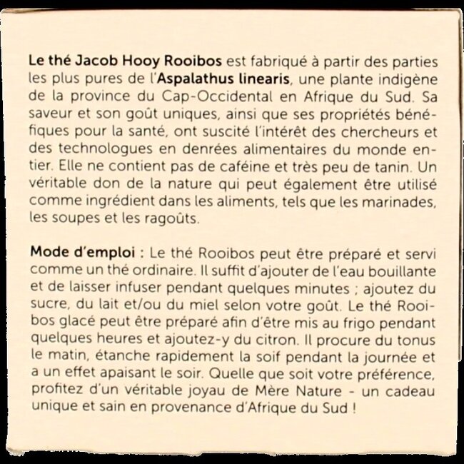 Jacob Hooy Thé Rooibos canneberge 40 sachets