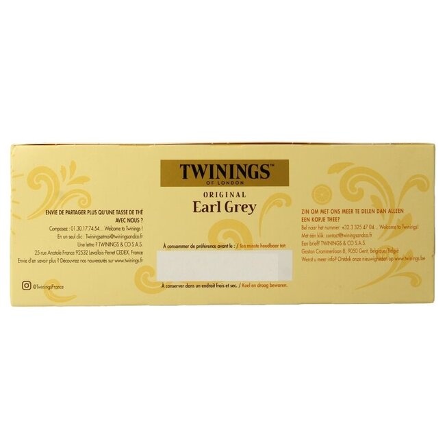 Twinings Earl Grey enveloppé 100 sachets