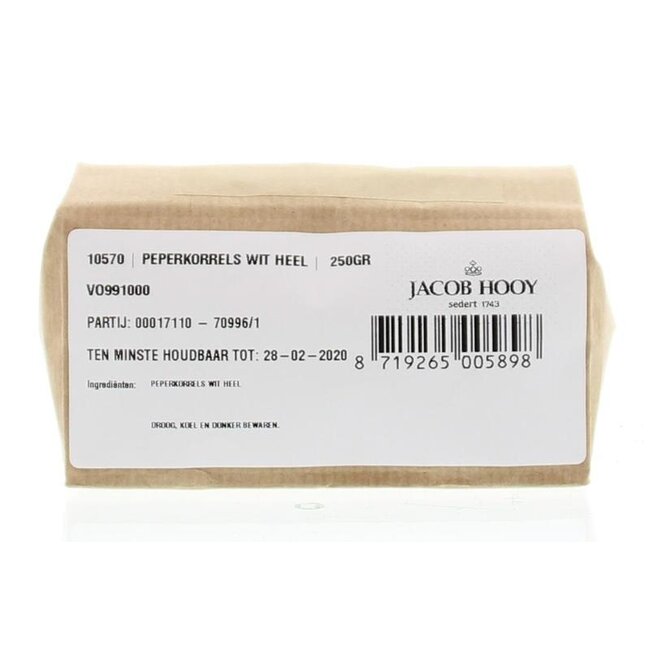 Peperkorrels wit heel 250 Gram