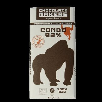 Chocolatemakers Gorilla extra puur 92% bio 80 Gram