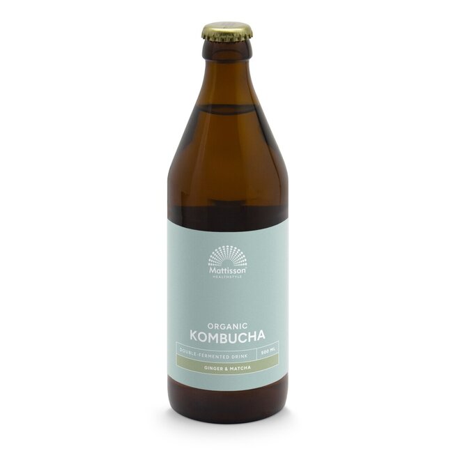 Kombucha ginger & matcha double fermented bio 500 Milliliter