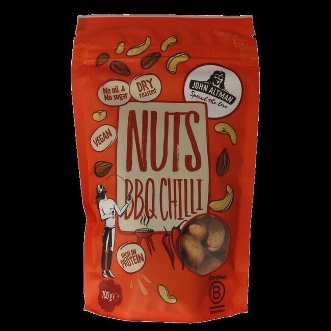 Dry roasted mixed nuts BBQ chilli 100 Gram