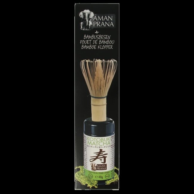 Kotobuki matcha + bamboe klopper bio 40 Gram