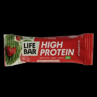 Lifefood Lifebar proteine aardbei bio 40 Gram