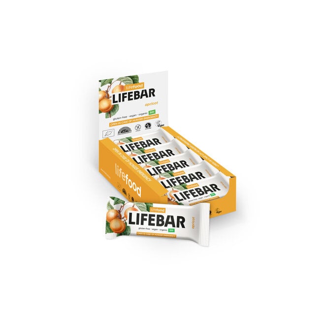 Lifebar abrikoos bio raw 40 Gram