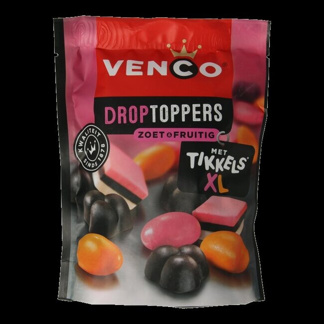 Droptoppers zoet & fruitig 215 Gram