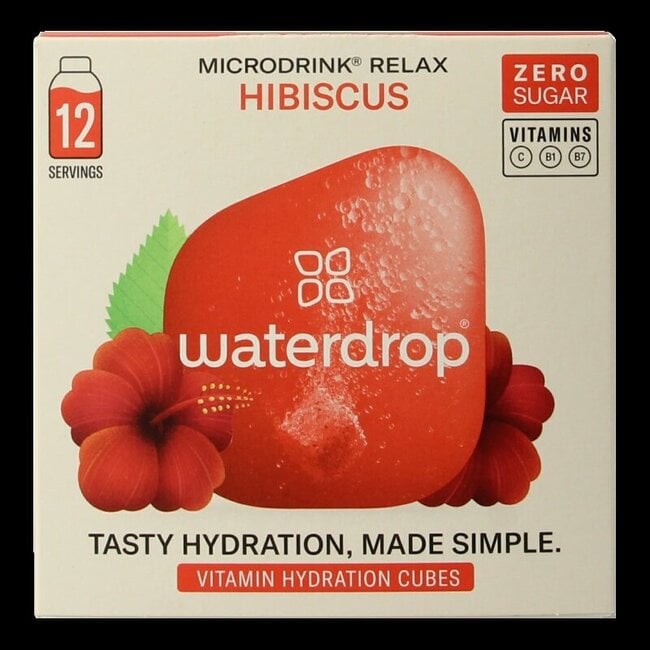 Microdrink relax hibiscus bruistabletten 12 Stuks