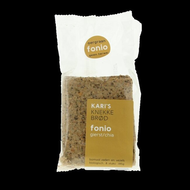 Knekkebrod fonio gierst/chia bio 195 Gram