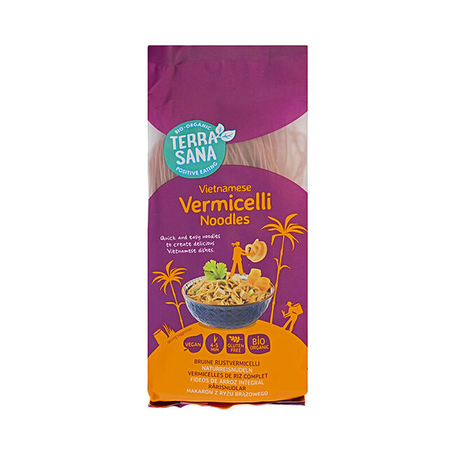 Vietnam bruine rijst vermicelli bio 250 Gram