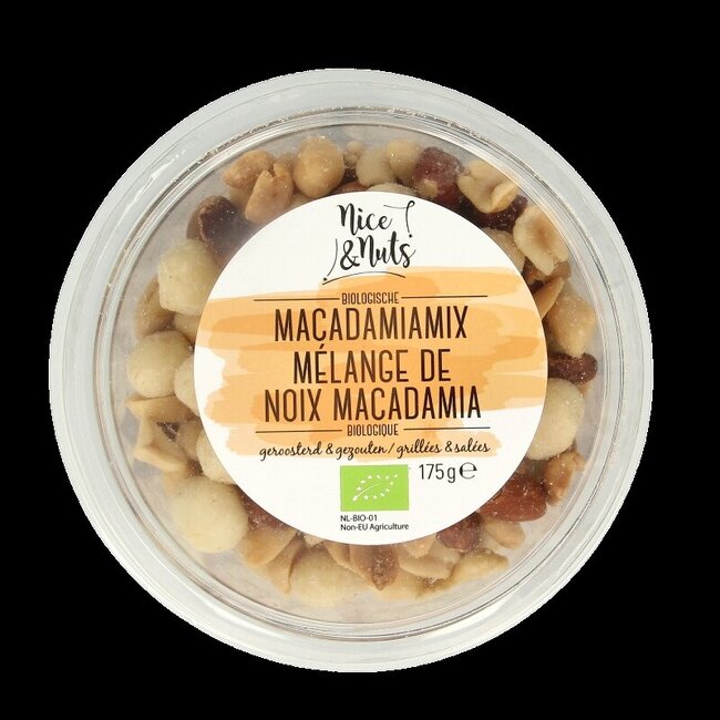 Macadamia mix met zeezout geroosterd bio 175 Gram