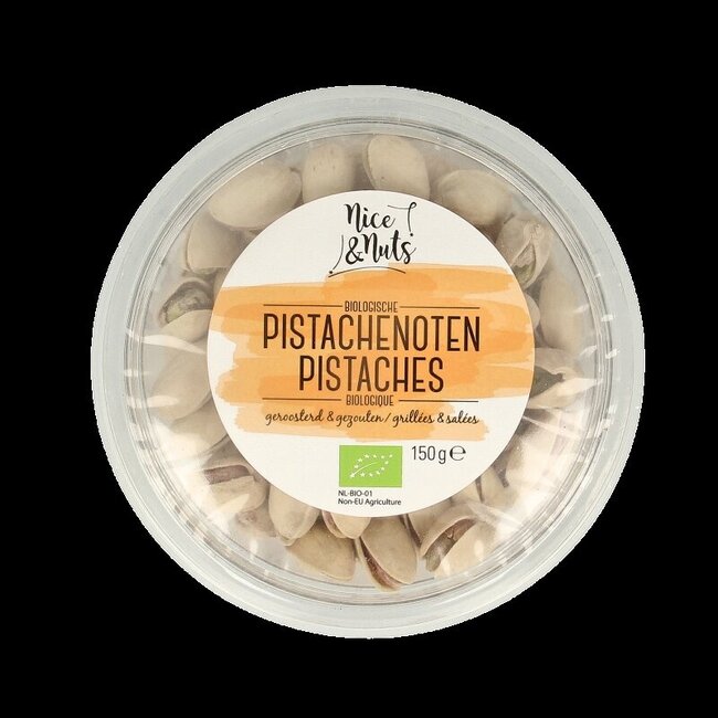 Pistache noten in dop gezouten geroosterd bio 150 Gram