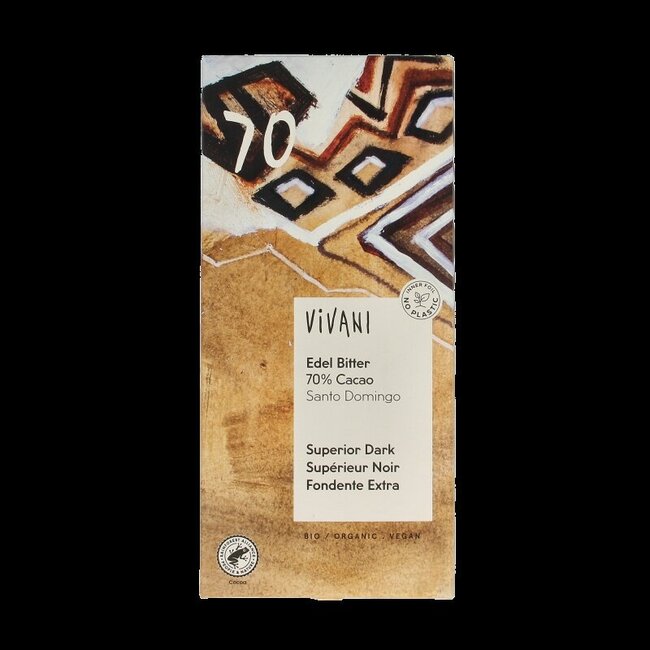 Chocolade puur superieur 70% Santo Domingo bio 100 Gram
