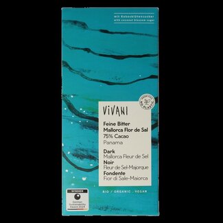Vivani Chocolade puur 75% Panama fleur de sel bio 80 Gram
