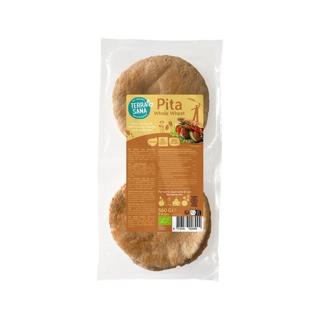 Pitabroodjes volkoren 8 stuks bio 560 Gram