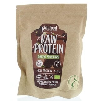 Lifefood Protein poeder cacao spirulina raw bio 450 Gram