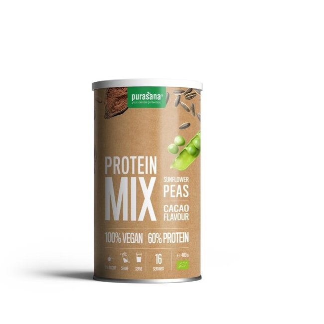 Purasana Protein mix pea sunflower cacao vegan bio 400 Gram