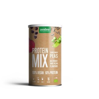 Purasana Protein mix pea sunflower beetroot acai vegan bio 400 Gram