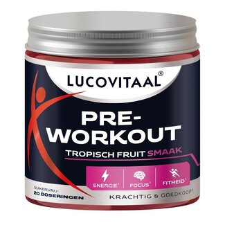 Lucovitaal Lucovitaal Pre-workout tropisch fruit 200 Gram
