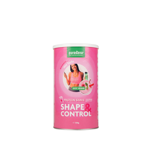 Purasana Shape & control proteine shake aardbei-framboos 350 Gram