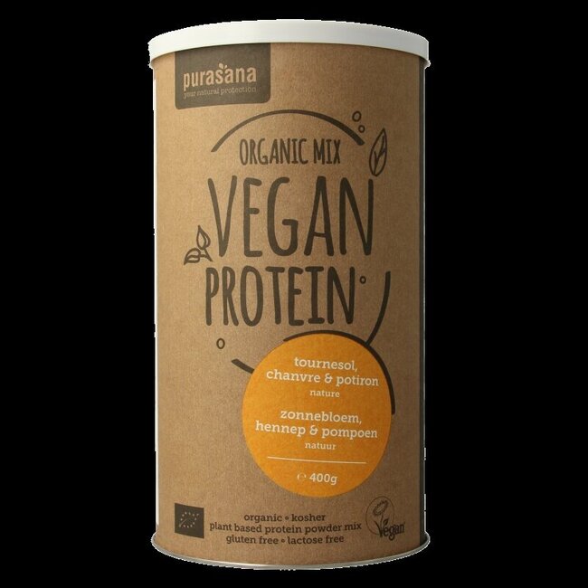 Proteine zonnebloem hennep pompoen vegan bio 400 Gram