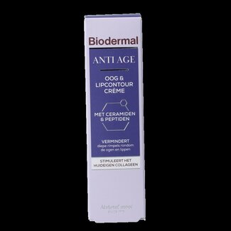 Biodermal Biodermal Anti age oog- en lipcontour creme 15 Milliliter