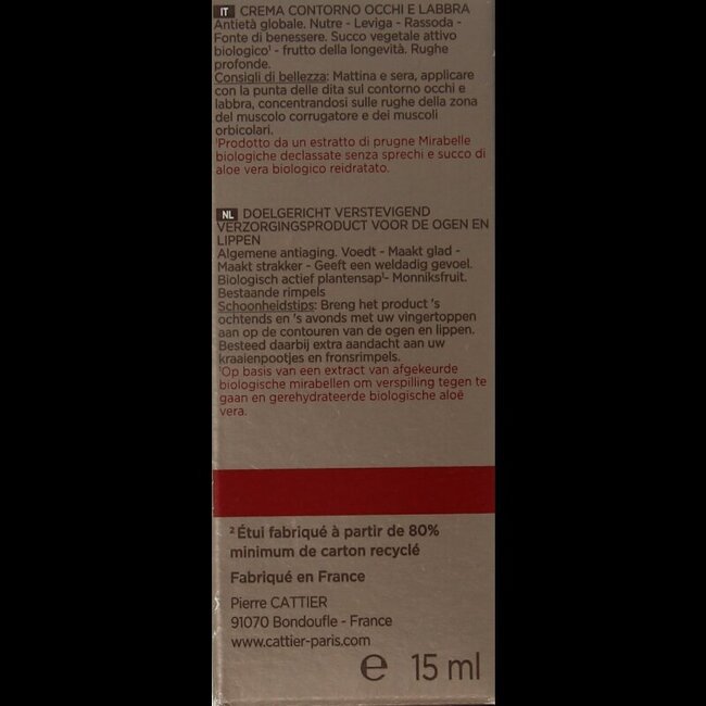 Cattier Soin contour yeux et lèvres bio 15 ml