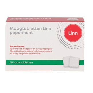 Linn Linn Maagtabletten pepermunt 48 Kauwtabletten