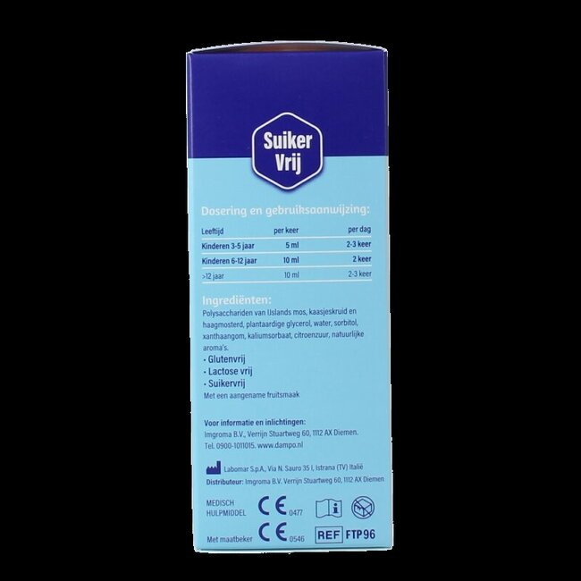 Dampo Sirop pour enfants toutes toux sans sucre 120 ml