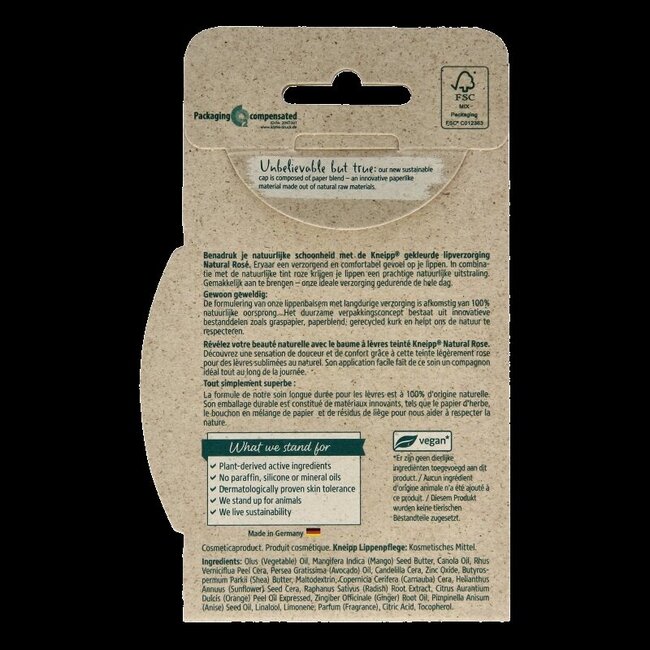 Kneipp Lipcare rose naturel 3,5 Grammes