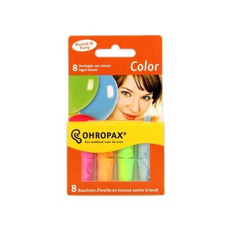Ohropax Bouchons d'oreilles Ohropax Color atténuation sonore - 8 pièces