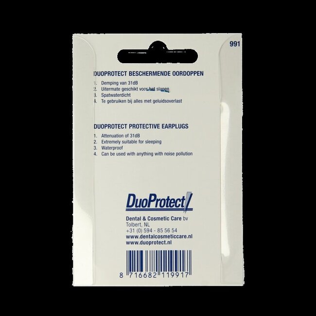 Bouchons d'oreilles de protection Duoprotect 1 paire