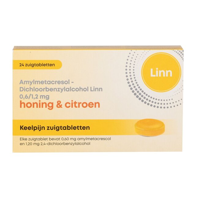 Linn Keelpijn honing & citroen 24 Zuigtabletten