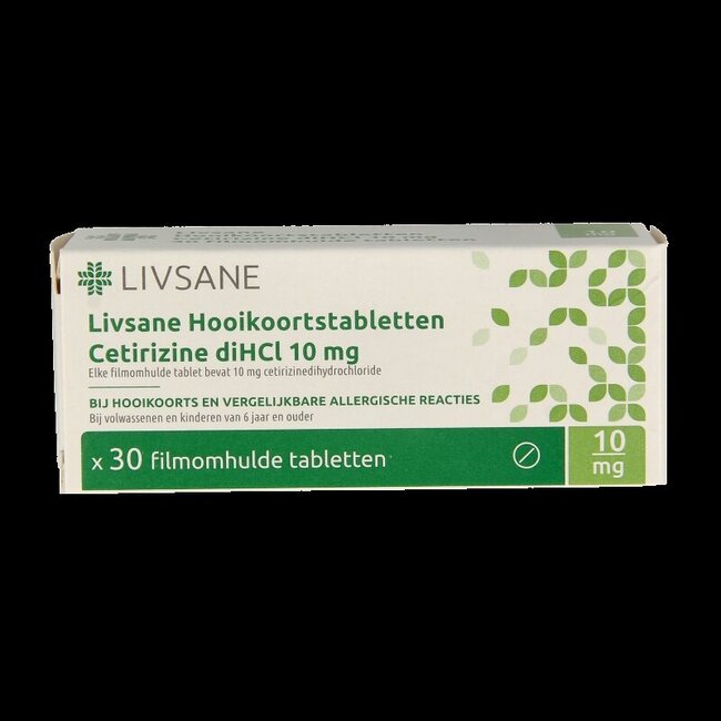 Livsane Hooikoorts cetirizine diHCl 10mg 30 Tabletten