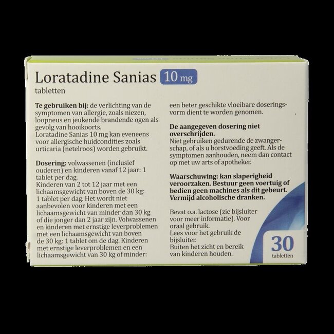 Sanias Loratadine 10 mg 30 comprimés