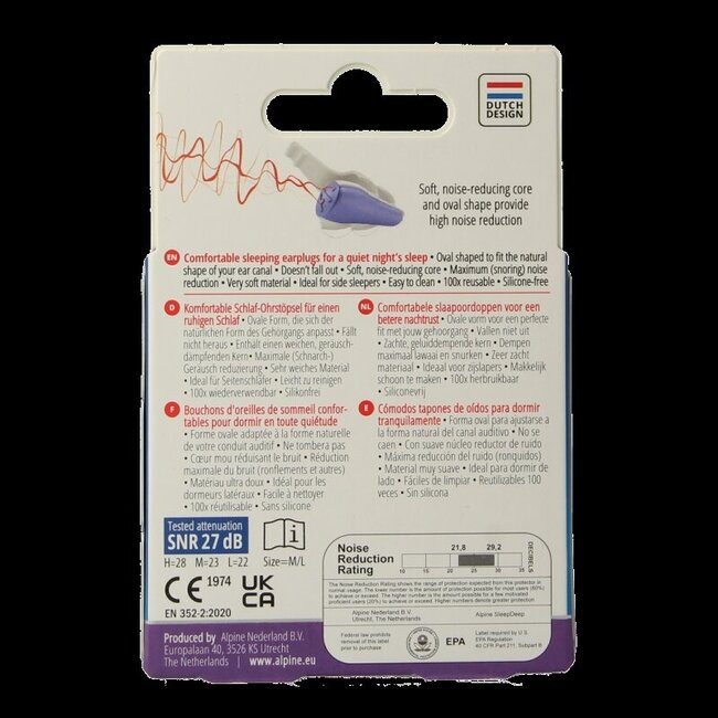 Alpine SleepDeep bouchons d'oreilles 1 paire