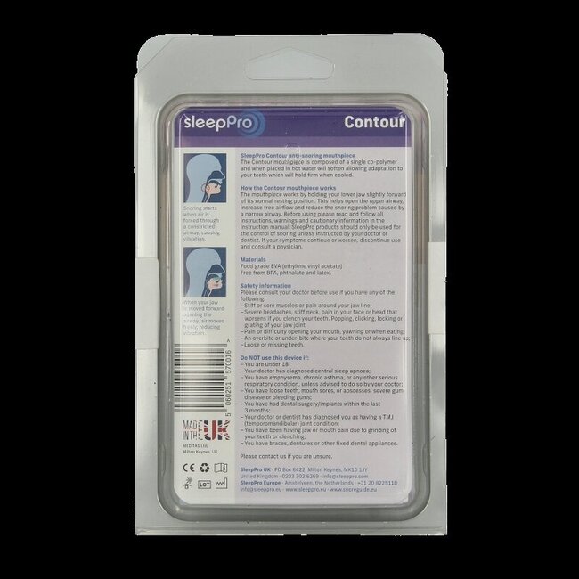 Orthèse d'avancée mandibulaire réglable SleepPro Contour SFA 1 unité