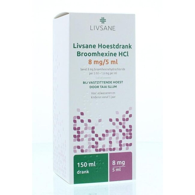 Livsane Hoestdrank broomhexine 8mg 150 Milliliter