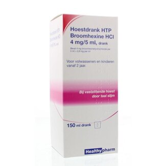 Healthypharm Healthypharm Hoestdrank broomhexine HCI 4mg/5ml 150 Milliliter