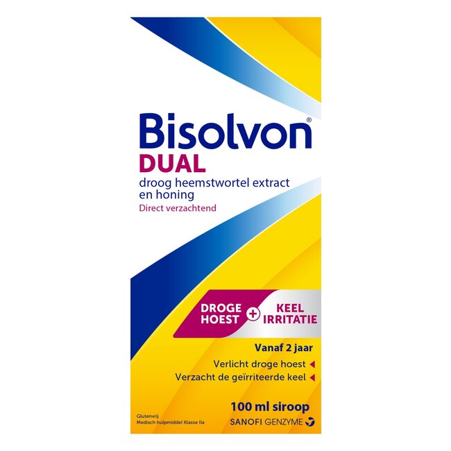 Bisolvon Dual droge hoest/keelirritatie siroop 100 Milliliter