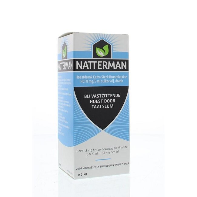 Natterman Hoestdrank extra sterk broomhexine HCl 8mg/5ml 150 Milliliter
