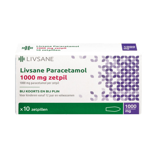Livsane Paracetamol 1000mg 10 Zetpillen