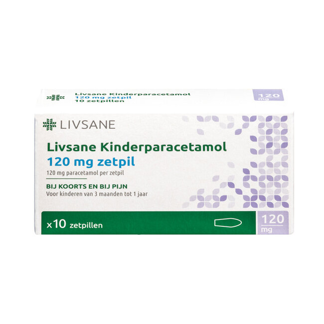 Livsane Paracetamol 120mg 10 Zetpillen