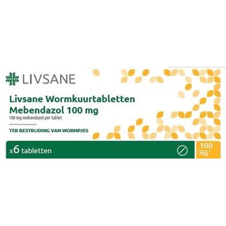 Livsane Livsane Mebendazol 100mg wormkuur 6 Tabletten