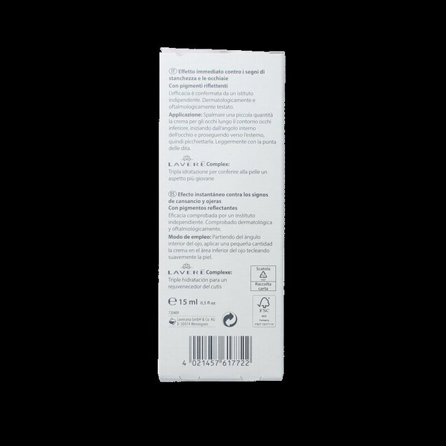 Lavera Crème illuminatrice contour des yeux 15 ml