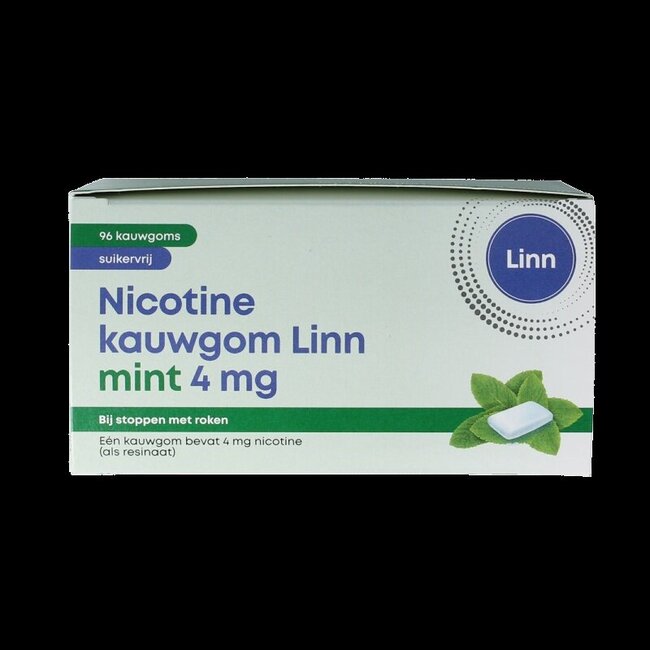 Linn Nicotine kauwgom 4mg mint 96 Stuks
